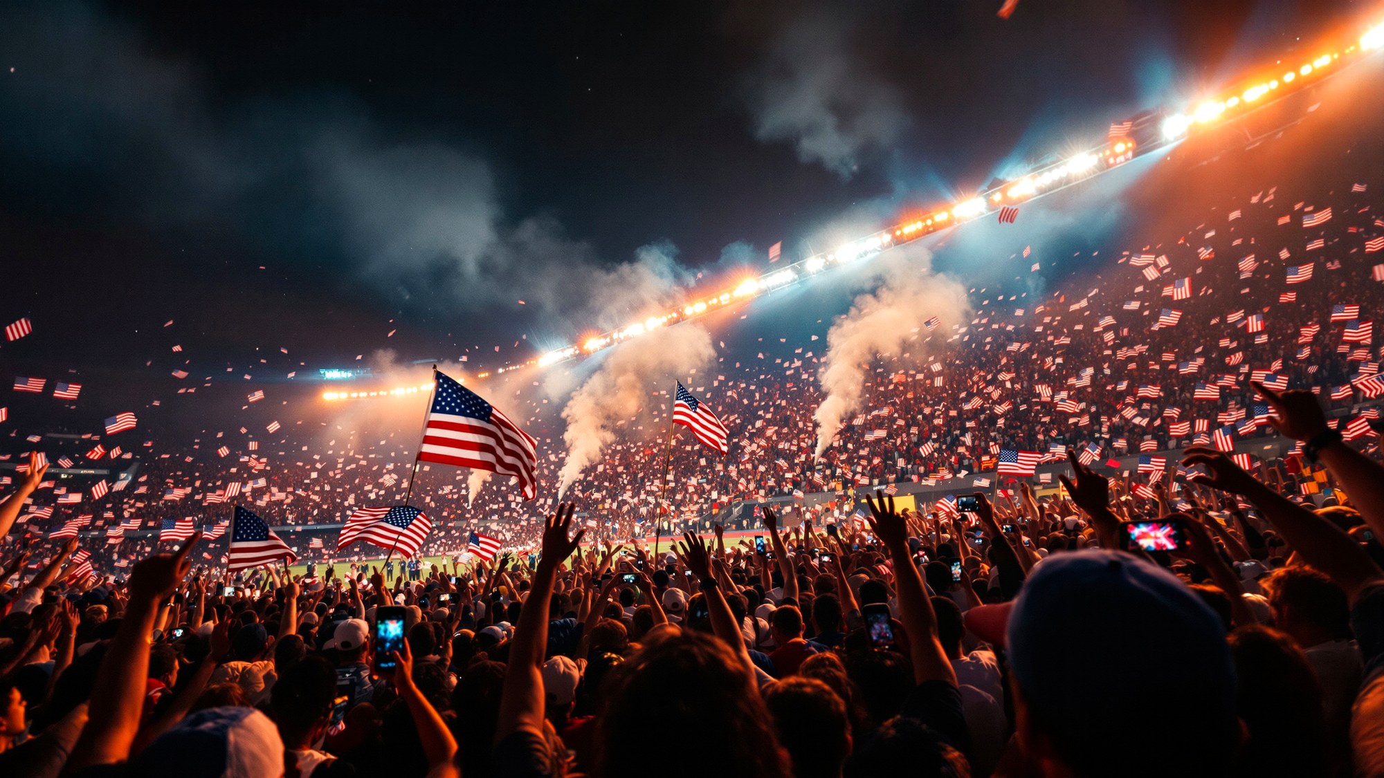 Crowd celebrating